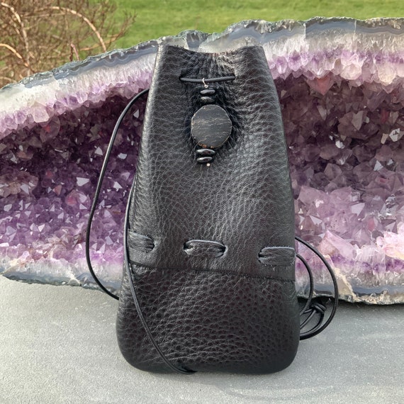 Medieval Leather Phone Bag Large Rustic Medicine Pouch Festival Wear Gothic Mojo Man Bag