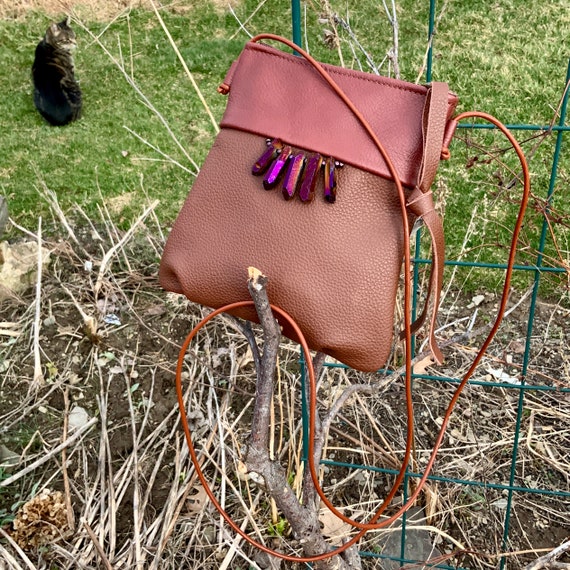 Small Crossbody Bag Brown Leather Festival Bag Evening Bag Etsy