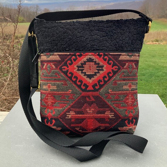 Sac Bandoulière Toile Avec Badges | 30x20x8cm - Noir | Unisexe & Personnalisable