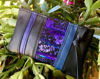 Evening Bag Clutch Wallet Phone Case Accessory Bag Crochet Hook Knitting Needle Case Statement Designer Bag Upcycled Repurposed Leather