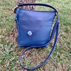 Blue Leather Crossbody Bag Shoulder Bag Italian Leather Bag - Etsy