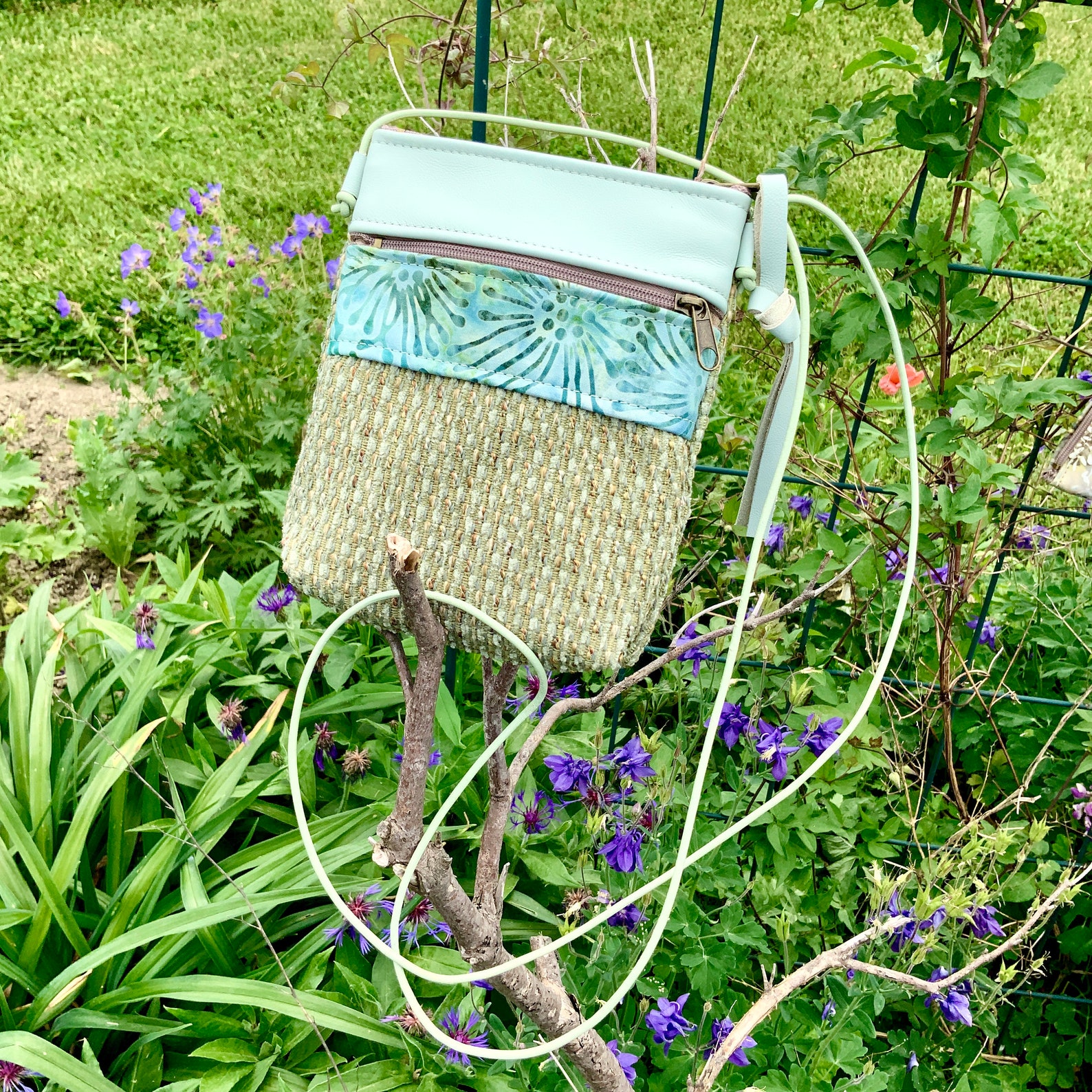 Small Crossbody Bag Phone Case Leather HandWoven look Etsy