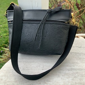 Fannypack Black Vegan Leather Woman’s Waist Bag Hipbag Belt Pouch Black Eco Leather Adjustable Strap Black Faux Leather Bum Bag Belt Bag
