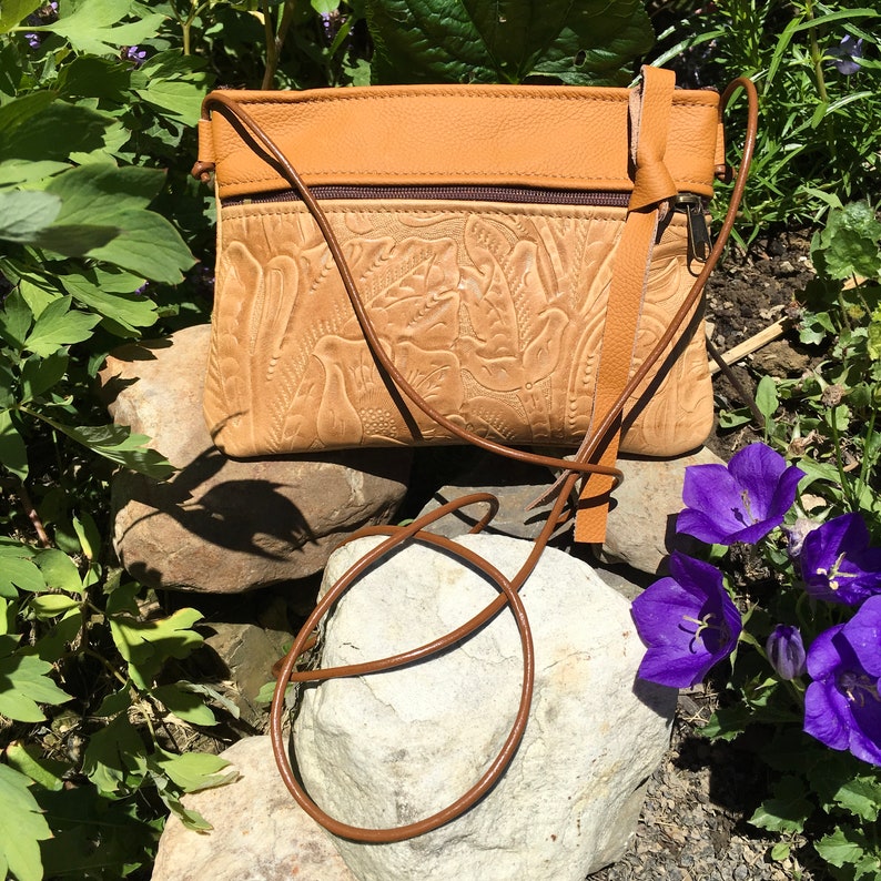 Small Flat Leather Crossbody Purse Festival Bag Purse Etsy