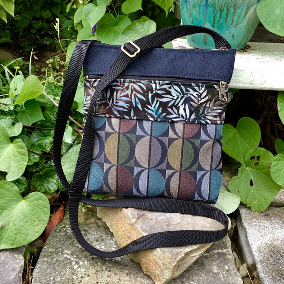 Black Fabric Vegan Crossbody Shoulder Travel Bag Small Purse | Etsy