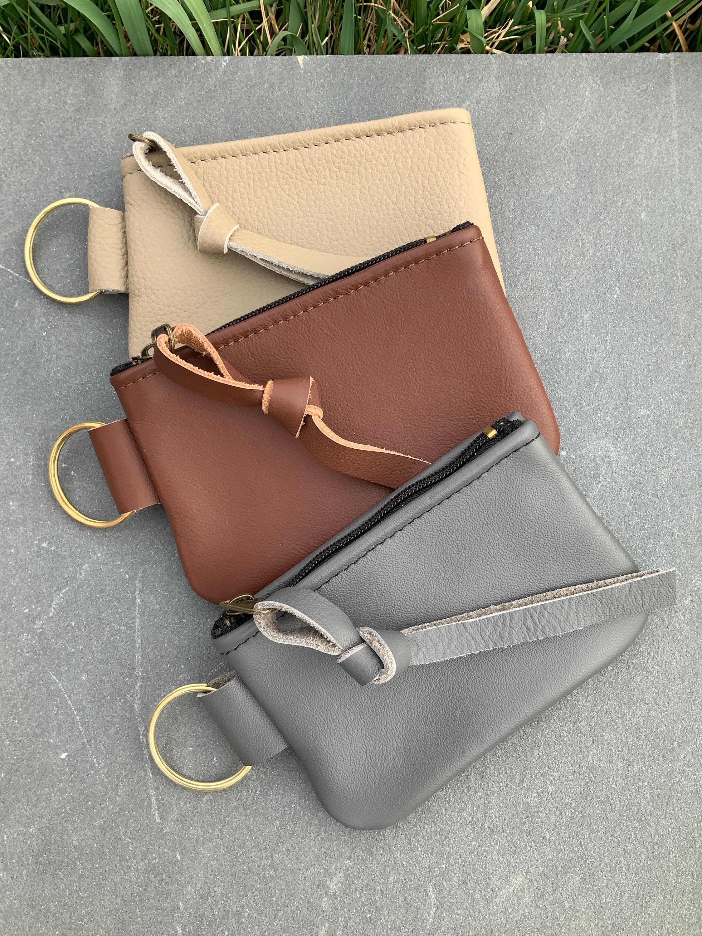 Leather Key Chain Key Case Change Purse Credit Card Case