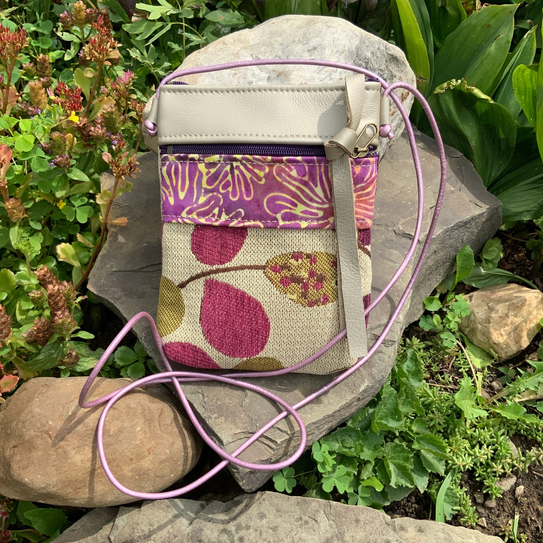 Small Crossbody Bag Phone Case Leather Handwoven Look Etsy