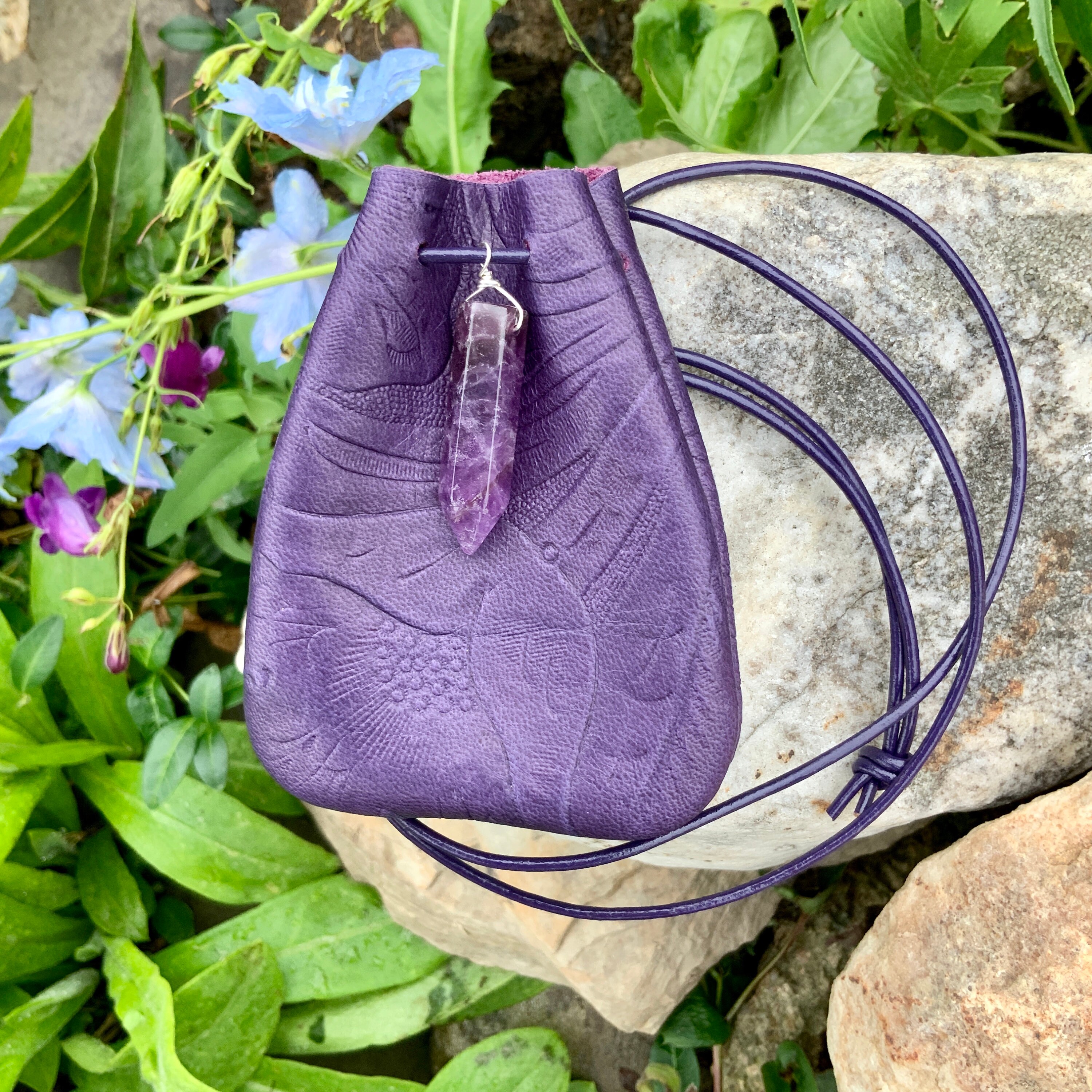 Crystal Bag Leather Medicine Pouch Amulet Shaman Ceremony Etsy