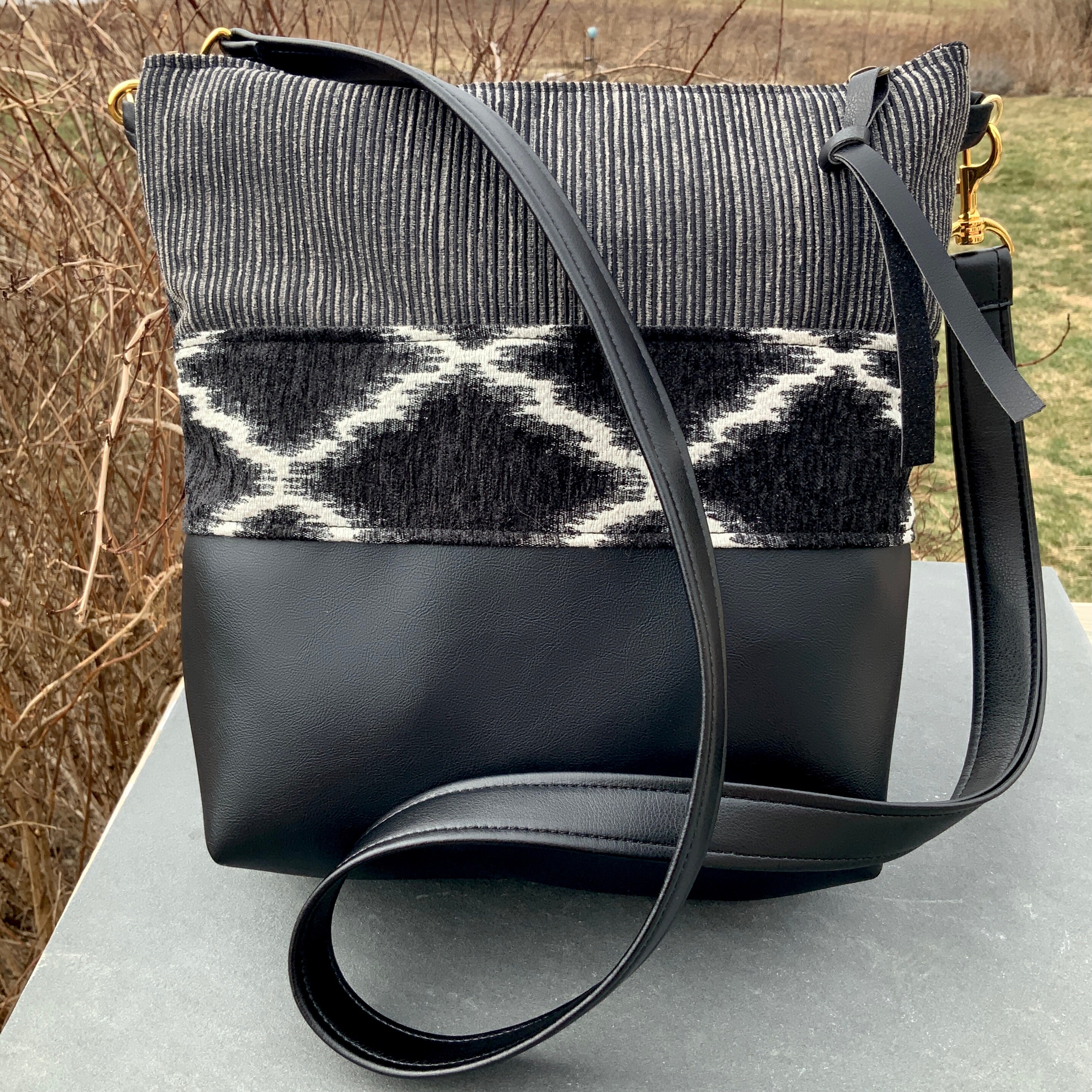 Large Crossbody Vegan Eco Leather Shoulder Bag Tote Bag Etsy