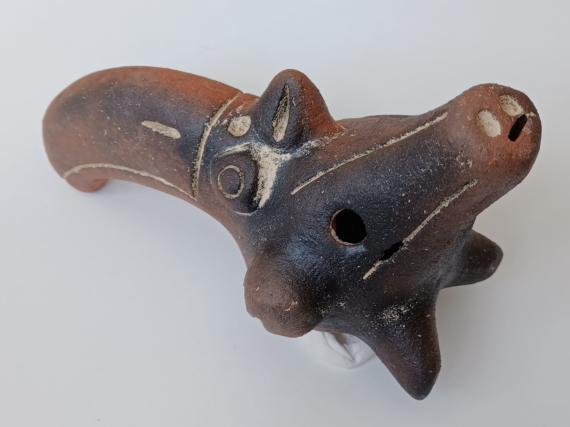 Pre-Hispanic Mictlantecuhtli Ceramic Ocarina Flute - Lord of the Underworld