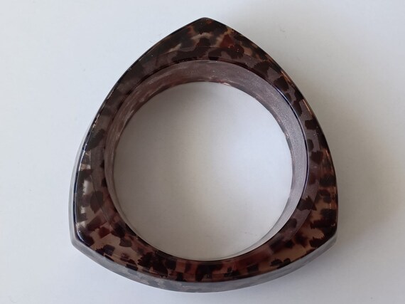Chunky Triangular Leopard Print Glitter Bangle - image 6