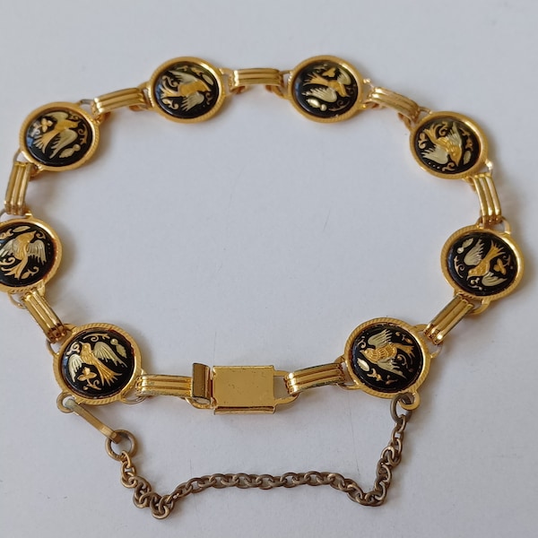 Hübsches Damaszener Armband in Gold & Schwarz