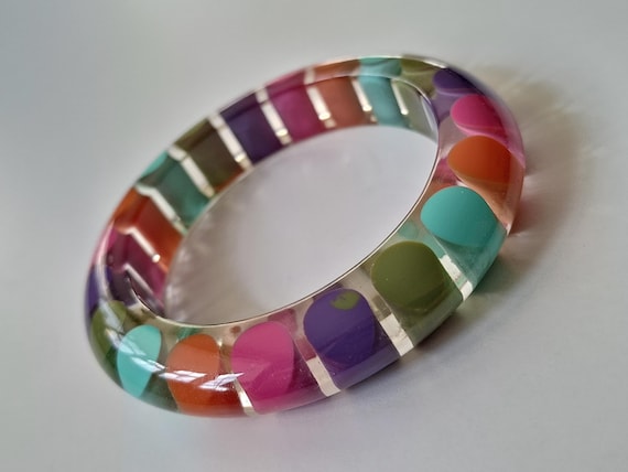 Multicoloured Fun Resin Bangle - image 4