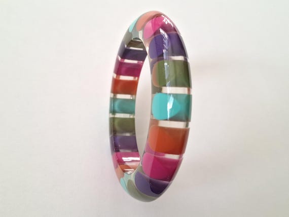 Multicoloured Fun Resin Bangle - image 10