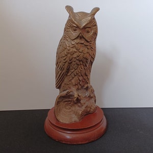 Commanding Brass Owl Sculpture