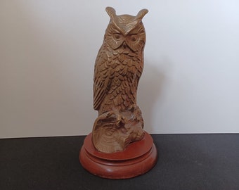 Commanding Brass Owl Sculpture