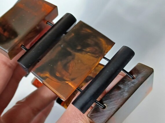 Supersized Elasticated Panel Bracelet in FauxTort… - image 9