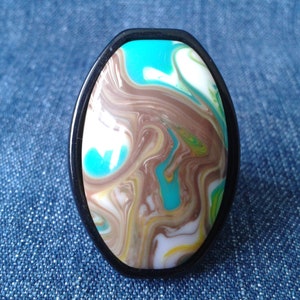 Lovely Marbled Resin Ring