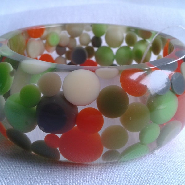 Genuine SOBRAL Resin Bangle with Floating Spots Design