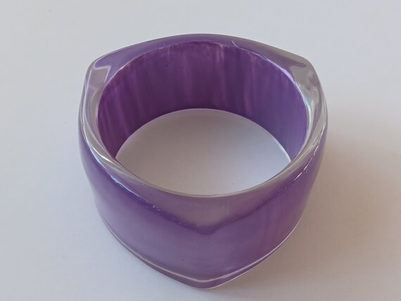 Lovely Lilac Triangular Perspex Bangle - image 2