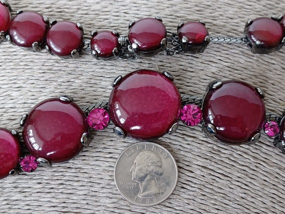 Extraordinary Raspberry-coloured Choker Necklace - image 6