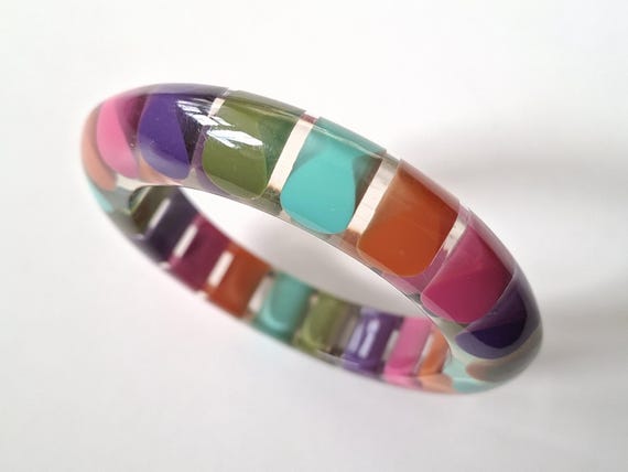 Multicoloured Fun Resin Bangle - image 5