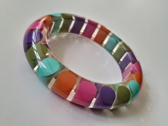 Multicoloured Fun Resin Bangle - image 2