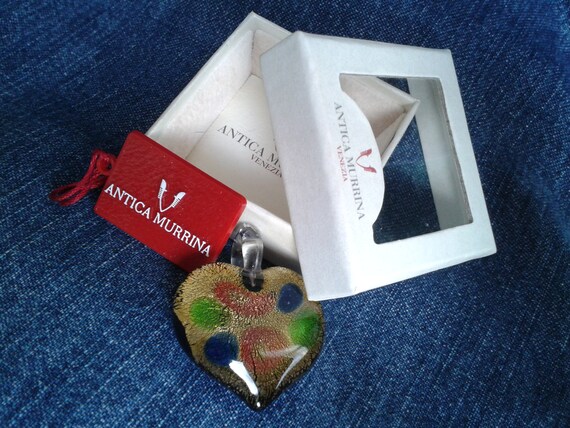 Genuine Antica Murrina Venezia Glass Heart Pendant - Etsy