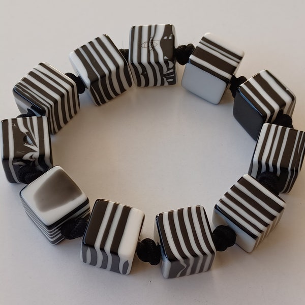 Genuine SOBRAL Black & White Cube Bracelet