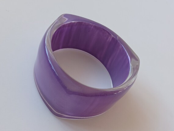 Lovely Lilac Triangular Perspex Bangle - image 3