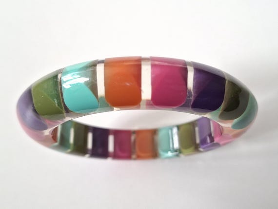 Multicoloured Fun Resin Bangle - image 6