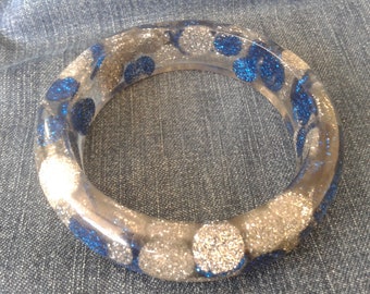 Fabulous Blue and Silver Glitter Bangle - 2 available.