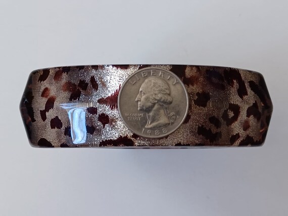 Chunky Triangular Leopard Print Glitter Bangle - image 9