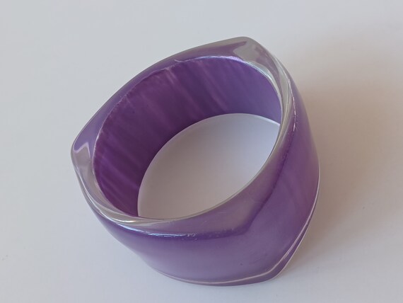 Lovely Lilac Triangular Perspex Bangle - image 5