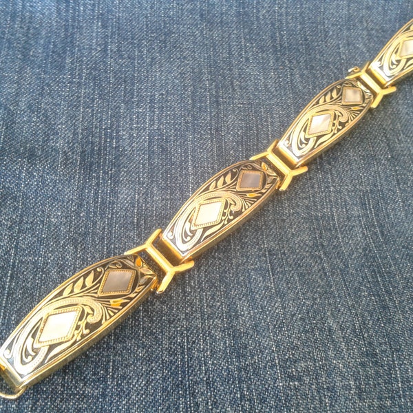Beautiful Vintage Damascene Bracelet