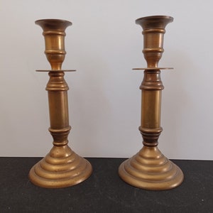 Vintage Pair of Mid-size Brass Candlesticks