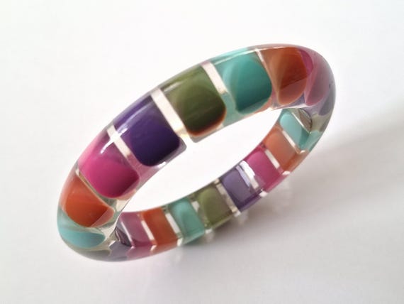 Multicoloured Fun Resin Bangle - image 7