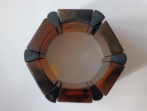 Supersized Elasticated Panel Bracelet in FauxTort… - image 3