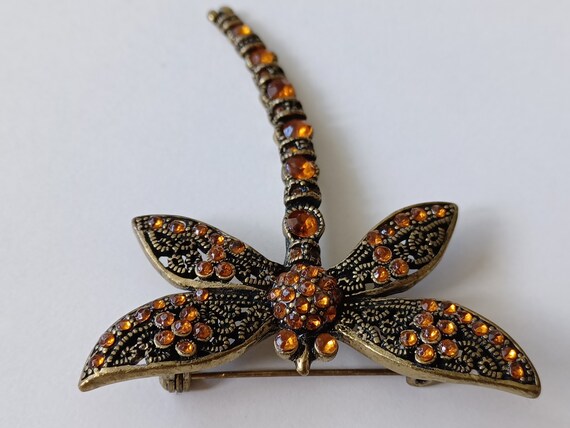 Beautiful Sparkling Dragonfly Pin Brooch - image 6