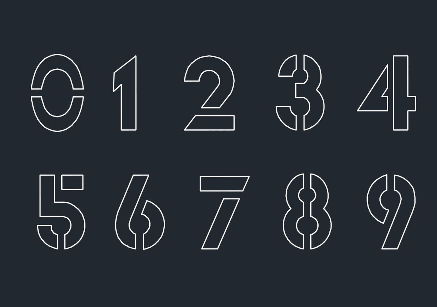 Plantilla de números en formato DXF y DWG para corte láser y plasma ...
