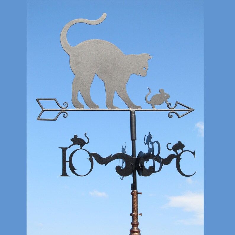 Weather Vane Cat and Mouse Drawing in DXF and DWG Format for Etsy