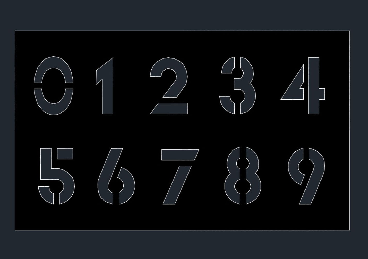 Number stencil in DXF and DWG format for laser and plasma Etsy México