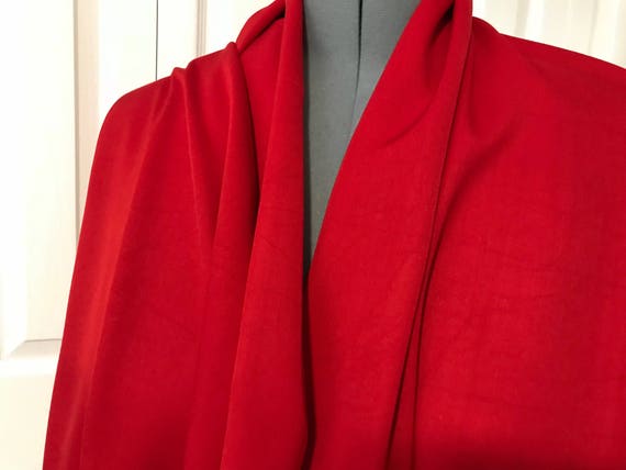 Bright Scarlett Red Rayon Cotton Twill Great Color Drapes Etsy