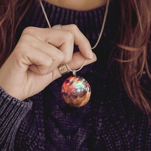 Wood resin necklace, Mountain necklace, Best friend gift, Womens gift, Mountain necklace for her, Unique necklace, Nature jewelry,