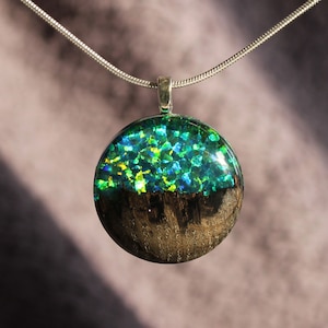 Green Opal Pendant • October Birthstone Pendant • Round Opal Pendant • Libra Jewelry Gift • October Birthday Gift for Her • WNM05