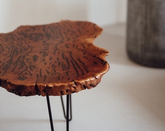 Live Edge Coffee Table, Living Room Wooden Table, Solid Wood Side Table, Living Room Furniture, Modern Round Center Table, Wood Slab Table