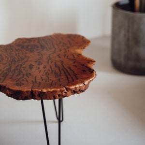Live Edge Coffee Table, Living Room Wooden Table, Solid Wood Side Table, Living Room Furniture, Modern Round Center Table, Wood Slab Table image 1