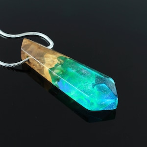 Aurora borealis necklace, Northern lights necklace, Mixed media necklace, Aurora borealis jewelry, Northern light, Aurora borealis
