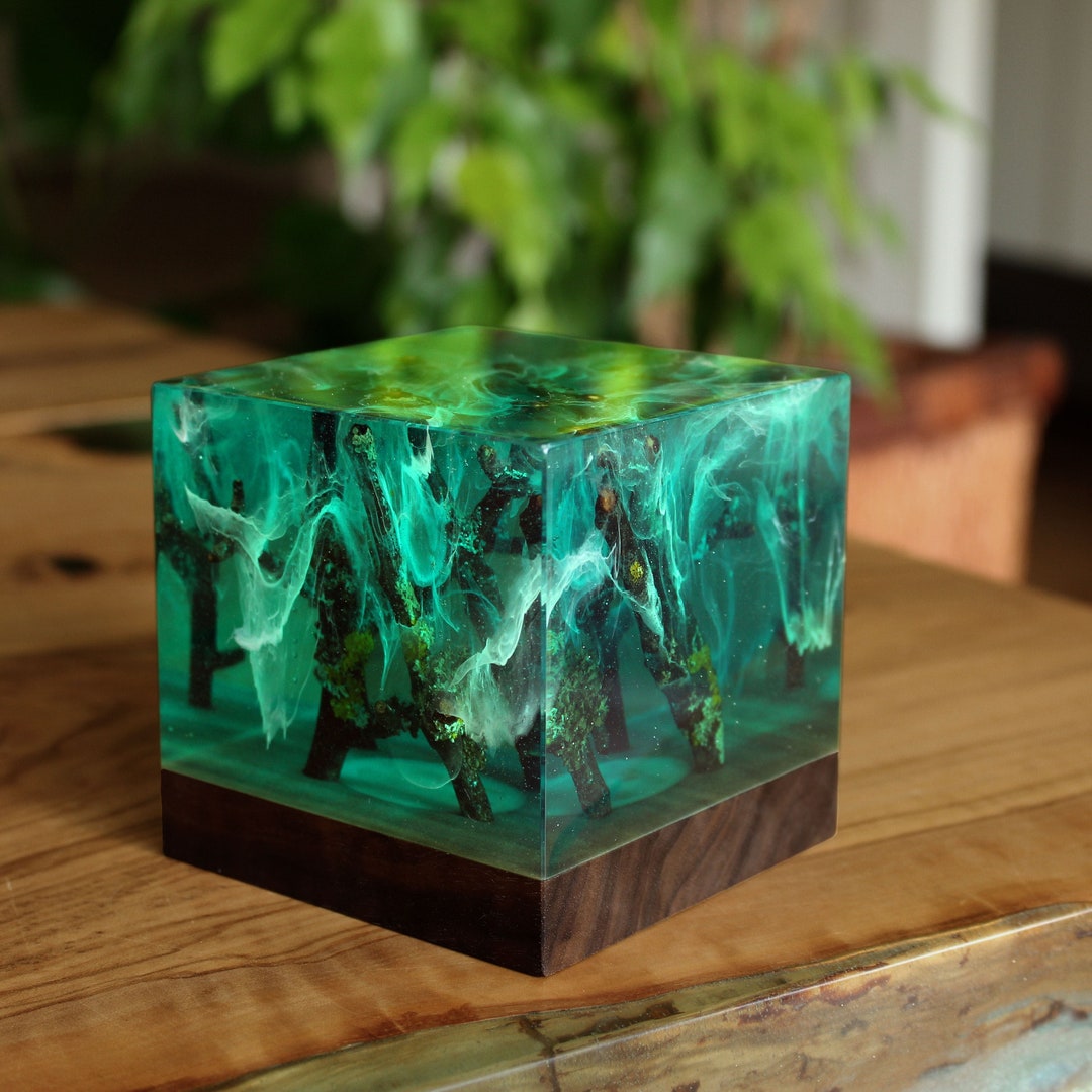Underwater Decor Resin and Wood Decor Ambient Night Light Etsy