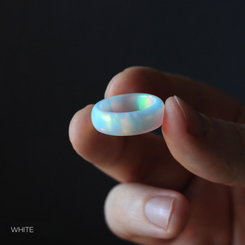 Solid Opalite Ring 4 color options 3 width options image 1